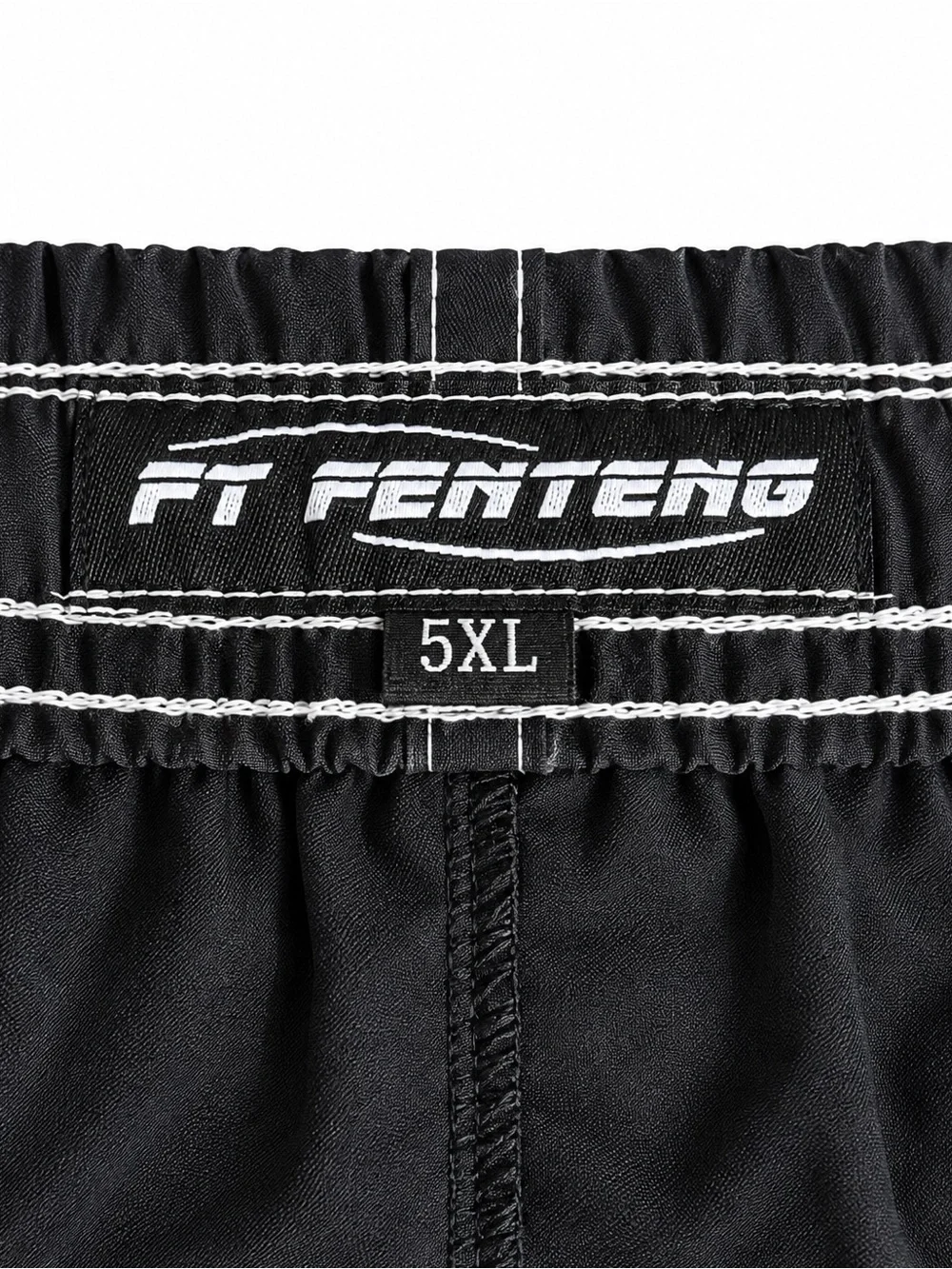 FT FENTENG Black Men's Swim Board Shorts with Flag Print